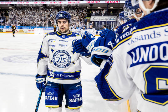 Leksands Gabriel Fortier jublar