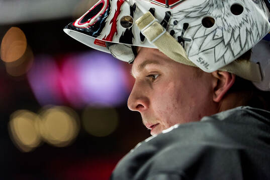 Malmö Redhawks målvakt Oskar Blomgren