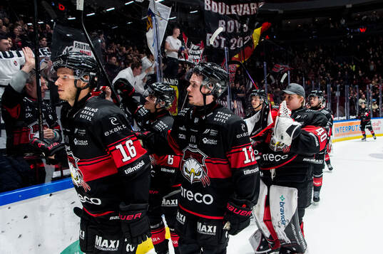 Malmö Redhawks spelare jublar