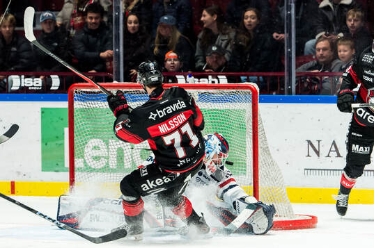 Malmö Redhawks Isac Nilsson gör 3-0 på Linköpings