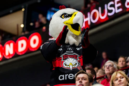 Malmö Redhawks maskot Hawkan