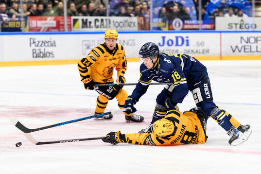 HV71s Oscar Davidsson och Skellefteås Oliver Okuliar