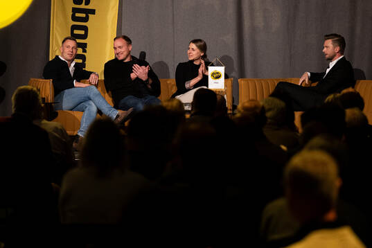 Andreas Klarström, Tobias Edenvik och Jenny Holm i