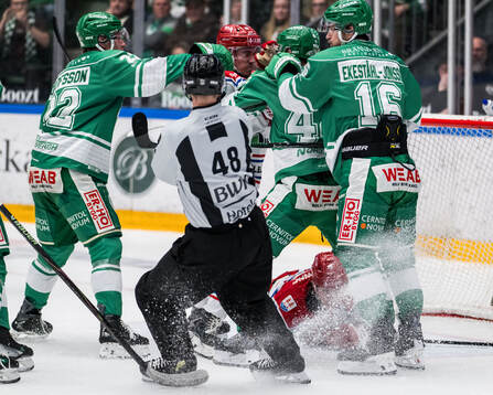 Bråk mellan Rögle och Timråspelarna