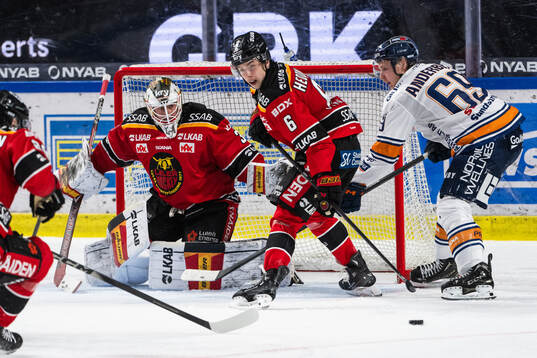 Luleås målvakt Joel Lassinantti, Isac Hedqvist och