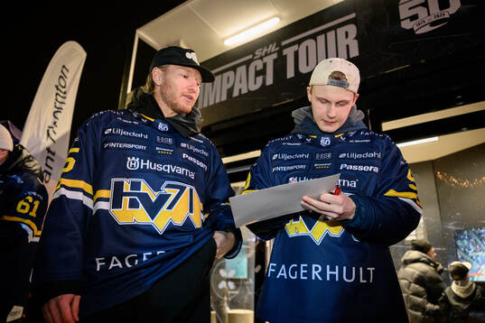 HV71s Andreas Borgman och Hugo Pettersson