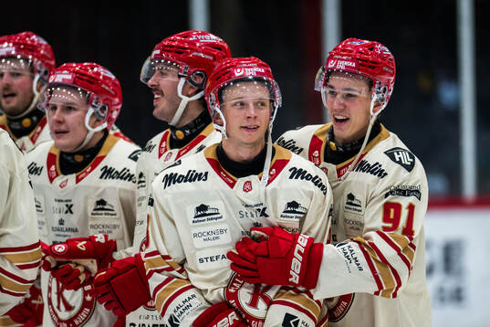 Kalmars Samuel Jonsson och Arvid Westlin jublar