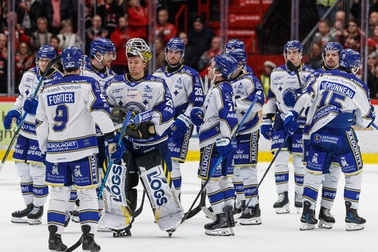Leksands målvakt Robin Christoffersson deppar