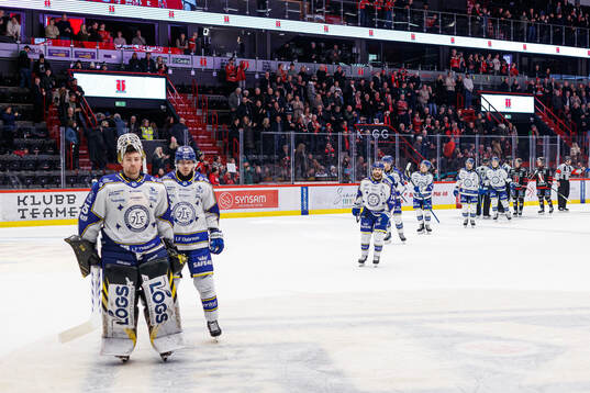 Leksands målvakt Robin Christoffersson och Oskar Lang