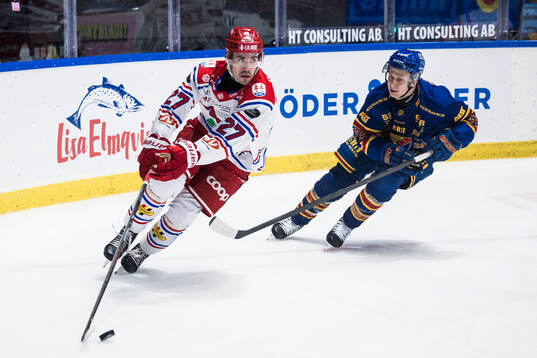 Timrås Ludvig Levinsson och Djurgårdens Jesse Ylönen