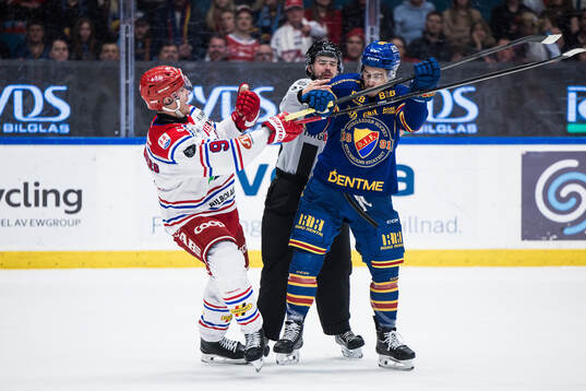 Timrås Didrik Strömberg och Djurgårdens Charles Hudon