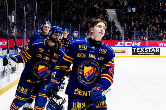 Djurgårdens Viggo Björck jublar