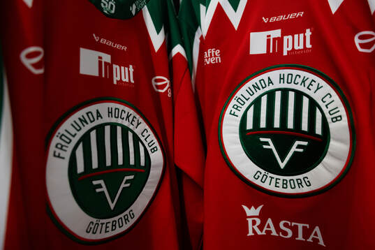 Frölundas klubbmärke på matchtröjor