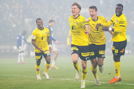Markus Seehusen Karlsbakk of Lillestrøm celebrates