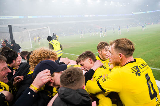 Markus Seehusen Karlsbakk of Lillestrøm celebrates