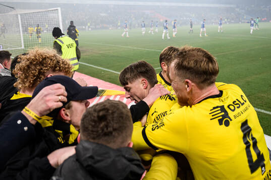 Markus Seehusen Karlsbakk of Lillestrøm celebrates