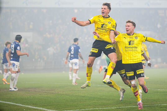 Markus Seehusen Karlsbakk of Lillestrøm celebrates