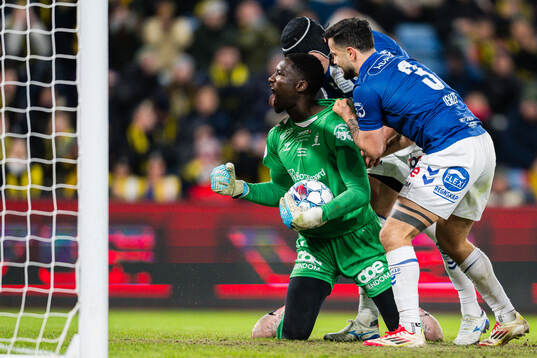 Goalkeeper Mamour Ndiaye of Sarpsborg 08 celebrates