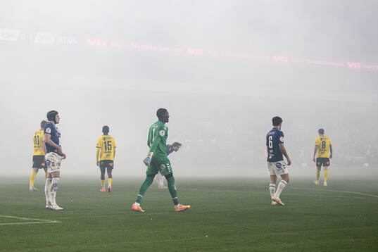 Goalkeeper Mamour Ndiaye and Aimar Hazar Sher of Sarpsborg