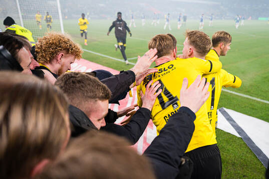 Markus Seehusen Karlsbakk of Lillestrøm celebrates