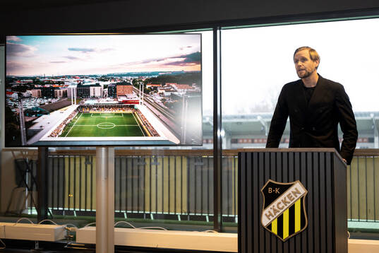 Häckens klubbchef Marcus Jodin presenterar nytt arenanamn