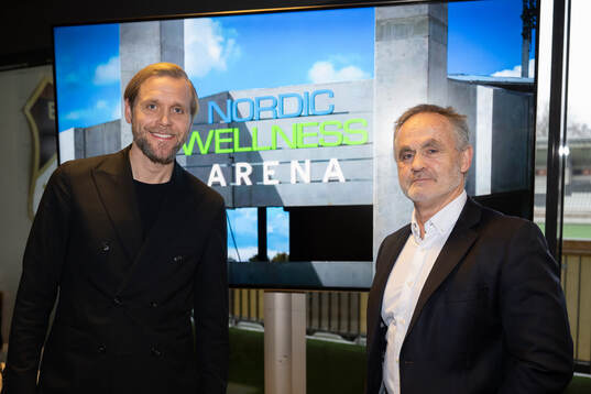 Häckens klubbchef Marcus Jodin och Nordic Wellness VD