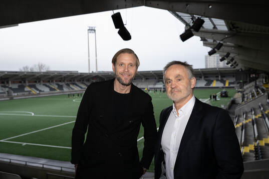 Häckens klubbchef Marcus Jodin och Nordic Wellness VD