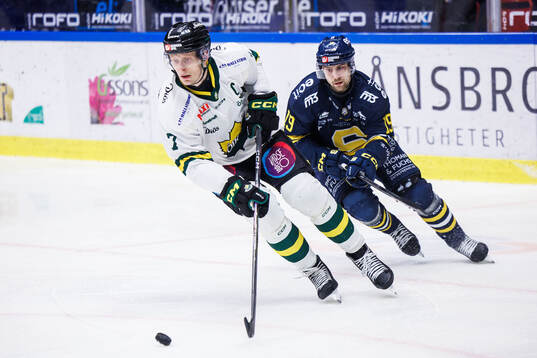 Östersunds Joel Olkkonen och Södertäljes Hampus Harlestam