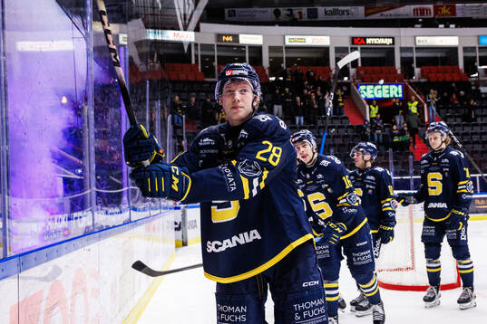 Södertäljes Adam Hesselvall jublar