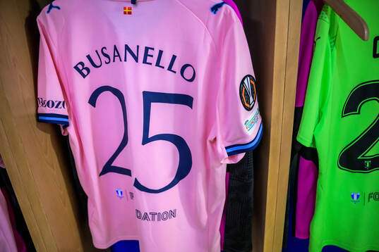 Gabriel Busanello of Malmö FFs Jersey in the looken room