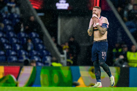 Pontus Jansson of Malmö FF looks dejected