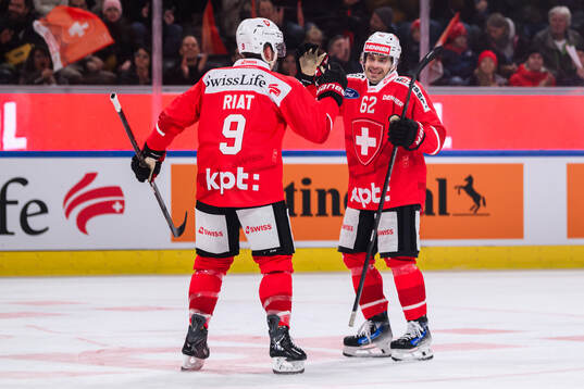 Damien Riat of Switzerland celebrates