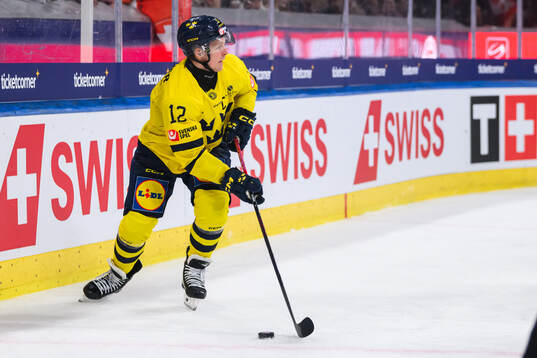 Max Friberg of Sweden in the ice hockey game between Sweden