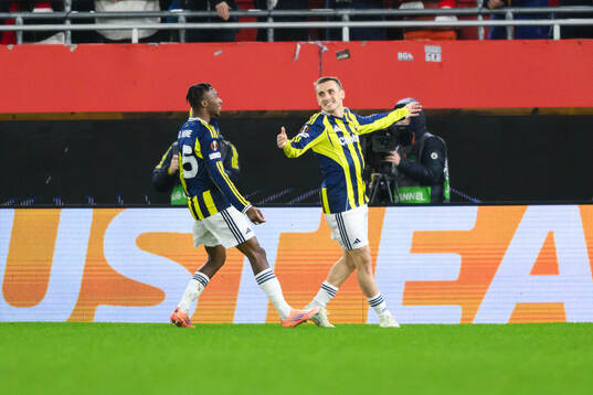 Kerem Aktürkoğlu of Fenerbahce celebrates