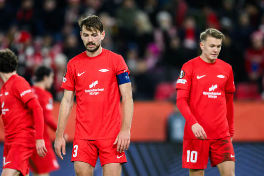 Fredrik Pallesen Knudsen and Emil Kornvig of Brann look