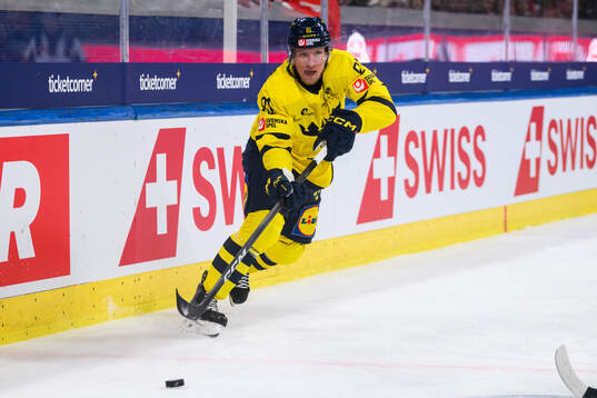 Marcus Sylvegård of Sweden in the ice hockey game between