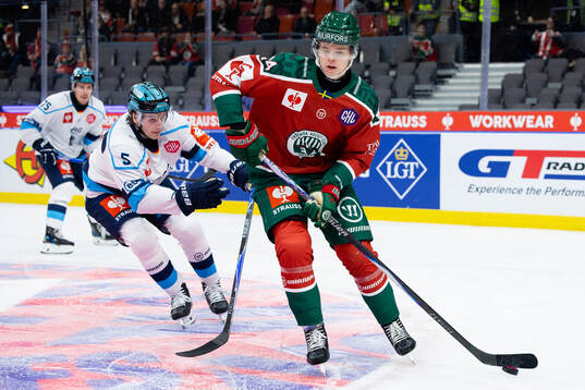 Lukas Jung of Ingolstadt and Noah Dower Nilsson of Frölunda