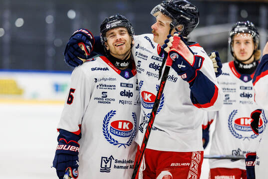 Oskarshamns Isac Jonsson och Sören Dietz Larsen jublar