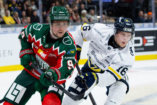Frölundas Linus Weissbach och HV71s Linus Lindström