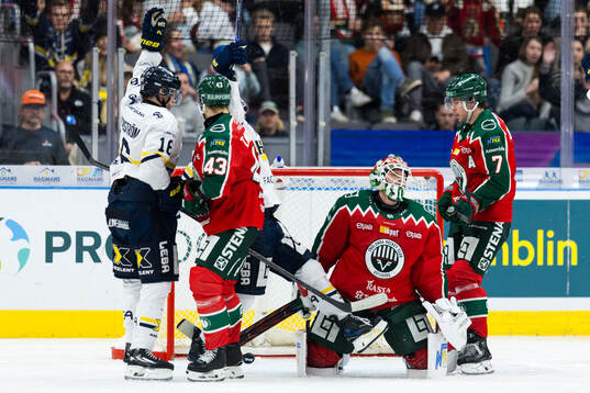 HV71s Riley Woods jublar