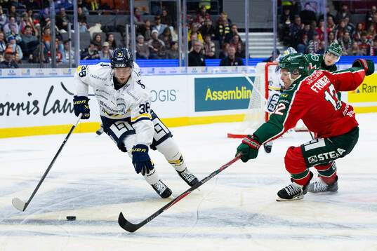HV71s Olle Alsing och Frölundas Max Friberg