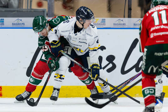 Frölundas Tom Nilsson och HV71s Noel Skarby