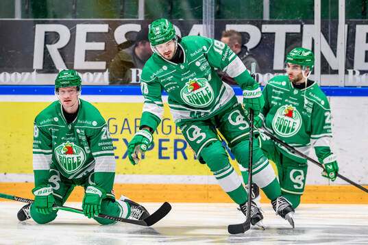 Rögles Anton Bengtsson, Dennis Everberg och Josh Dickinson
