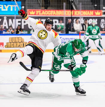 Brynäs Robert Hägg och Rögles Lubos Horky