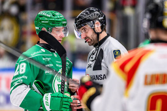 Rögles Anton Bengtsson och Domare Mikael Sjöqvist