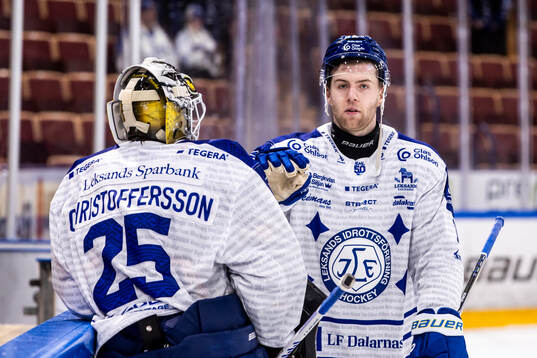 Leksands målvakt Robin Christoffersson och Fred Nilsson