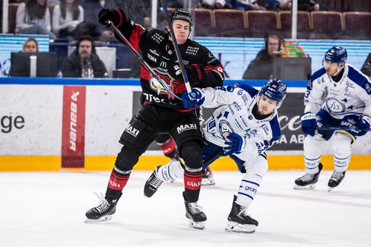 Malmö Redhawks Kalle Hemström och Leksands Arvid Eljas