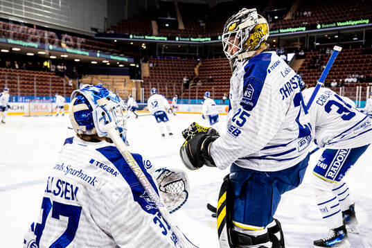 Leksands målvakt Jakob Hellsten och Leksands målvakt