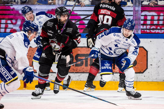 Malmö Redhawks Robin Hanzl och Leksands Arvid Eljas