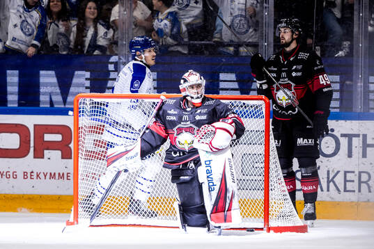 Malmö Redhawks målvakt Marek Langhamer deppar
